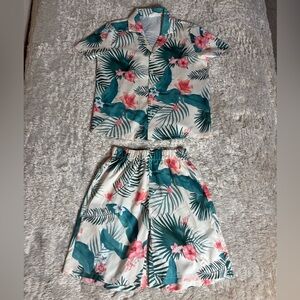 Tip Top Kids Tropical Floral Shirt and Shorts Set